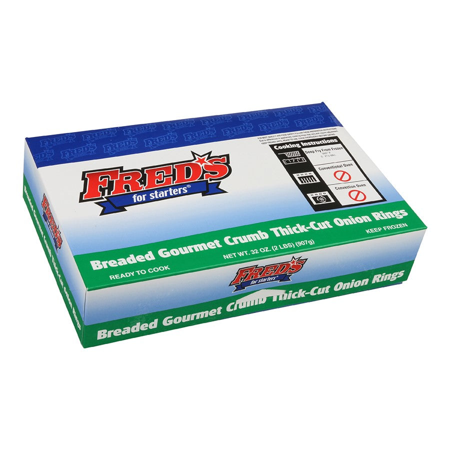 Fred's Breaded Gourmet Crumb Thick Cut Onion Ring In Box 2 Pound Each - 8 Per Case