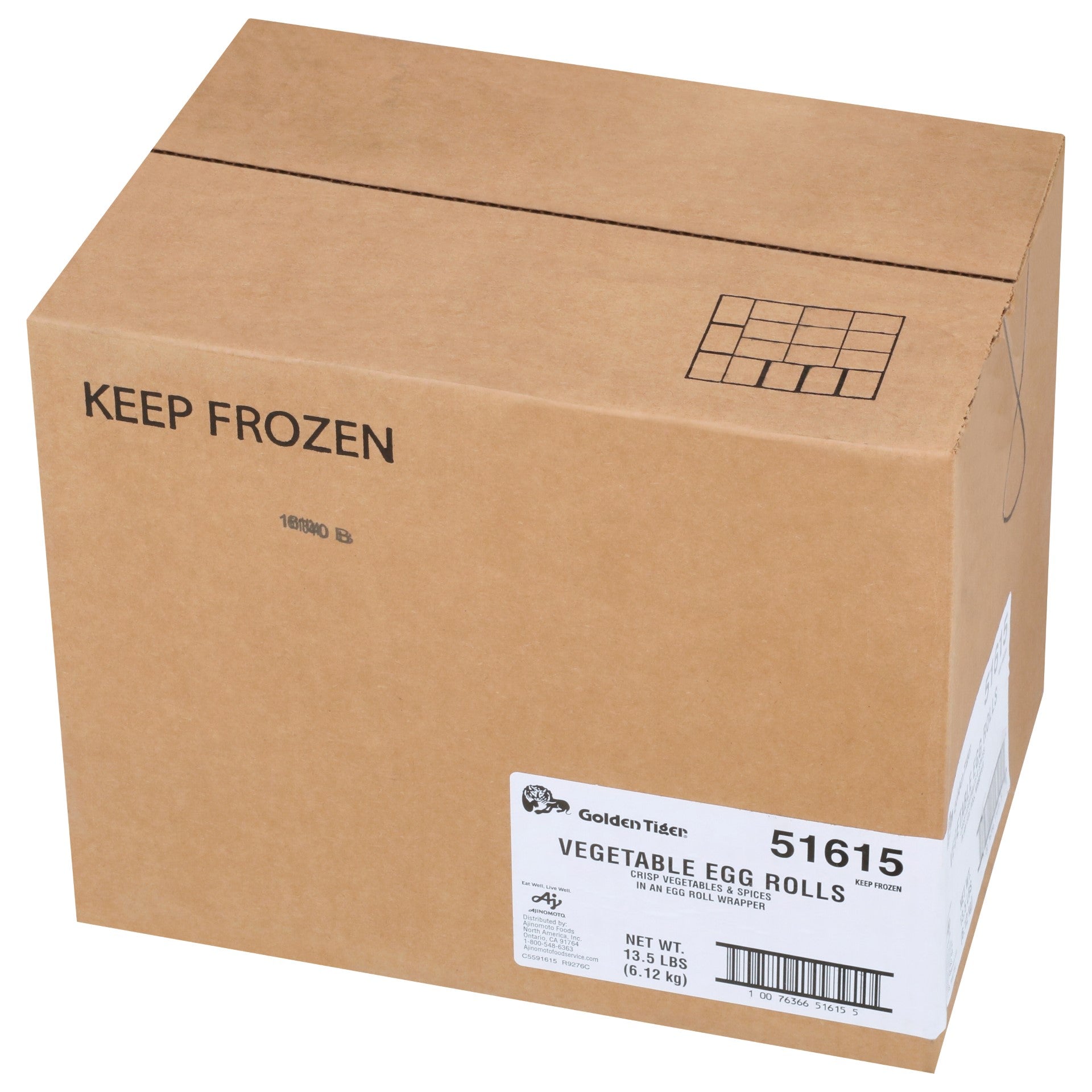 Golden Tiger Vegetable Egg Roll C&c Box 3 Ounce Size - 72 Per Case