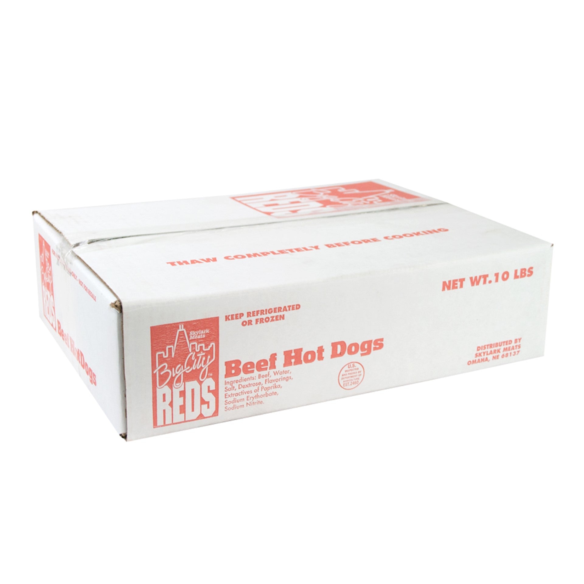 Fully Cooked : Six Inch Skinless Beef Hot Dogs Packages 3.2 Ounce Size - 48 Per Case