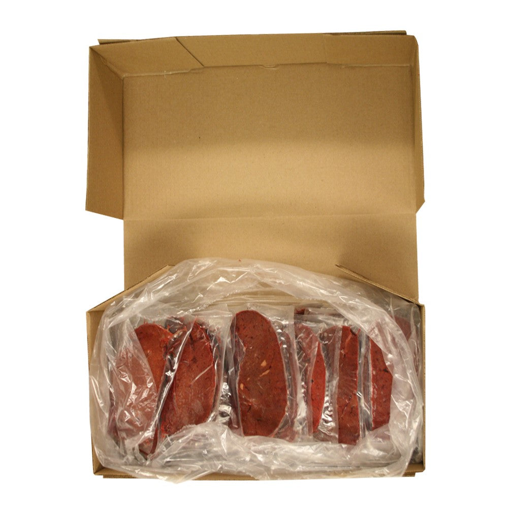 Individually Wrapped Beef Liver Slices 4 Ounce Size - 40 Per Case