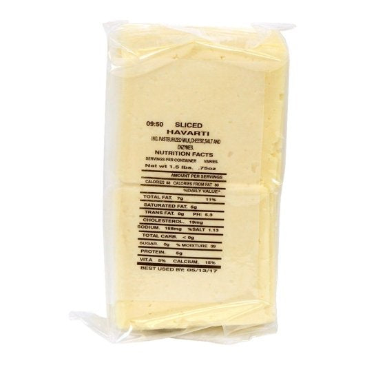 Bella Rosa Sliced Havarti 1 Each - 8 Per Case.