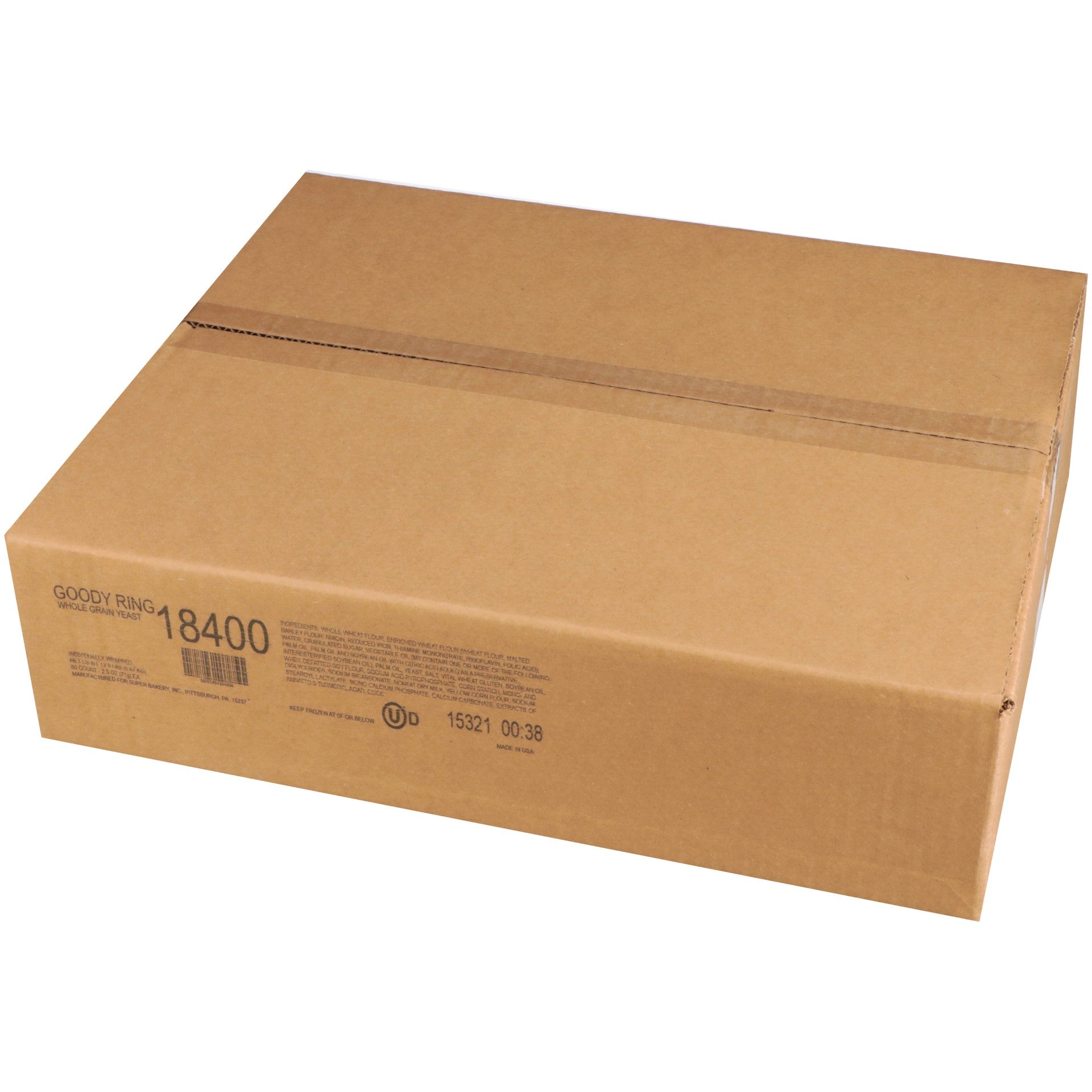 Super Bakery Individually Wrapped Whole Graingoody Ring Yeast Raised Donut 2.5500 Ounce Size -