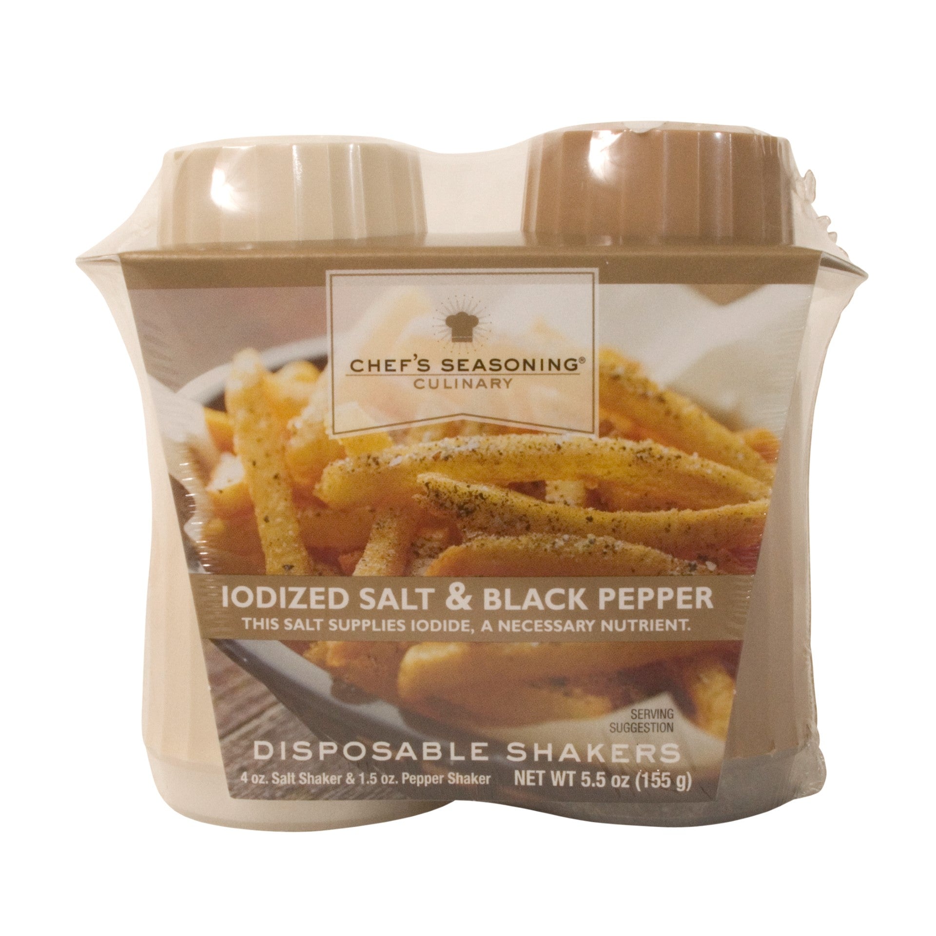 Chefs Seasoning Shaker Salt & Pepper Disposable 12 - 12 - 5.5 Oz
