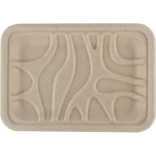 World Centric Molded Fiber Meat/Produce Tray - Industry Size 2S, 8.2 X 5.7 X .65" - Compostable, 50 Each, 10 Per Case
