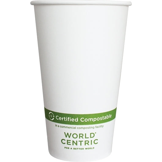 World Centric 20 Ounce Paper Fsc Mix Compostable Hot Cup, 50 Each, 20 Per Case