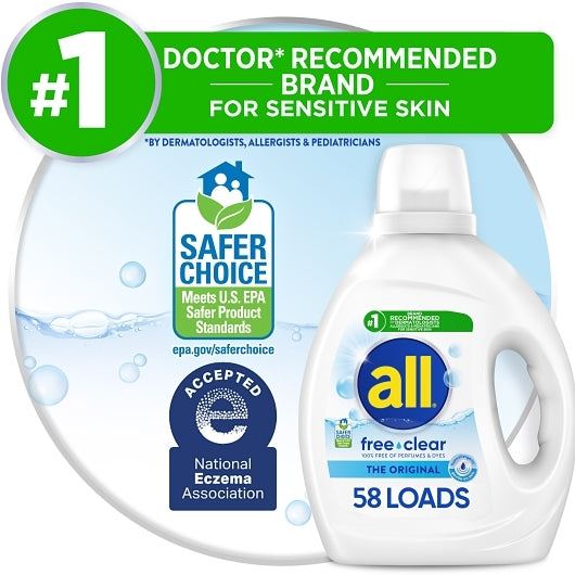 All Laundry Free And Clear, 73 Fluid Ounce, 6 Per Case
