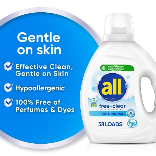 All Laundry Free And Clear, 73 Fluid Ounce, 6 Per Case
