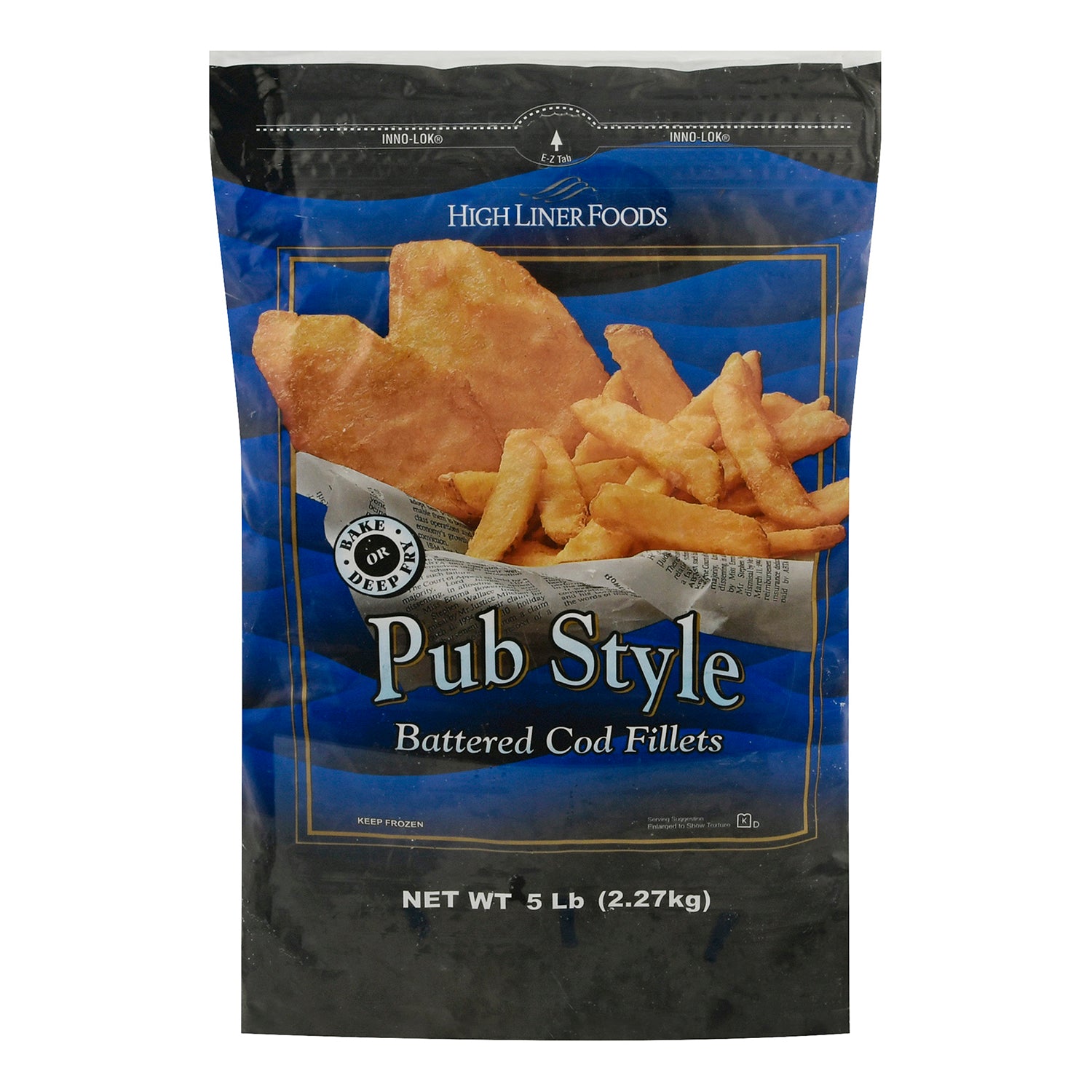Pub Style Battered Cod Fillets Kosher 5 Pound Each - 2 Per Case