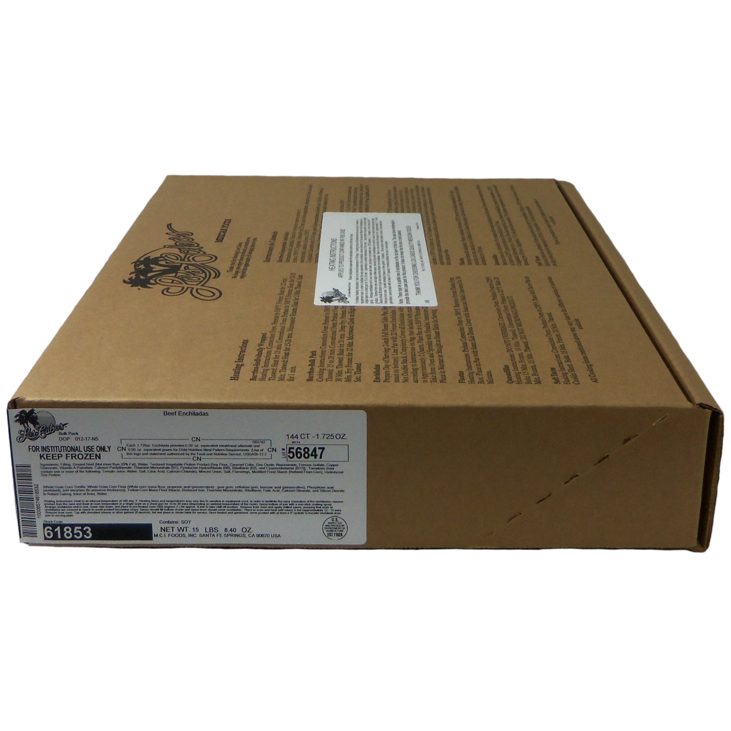 Los Cabos Beef Enchilada 1.7250 Ounce Size - 144 Per Case