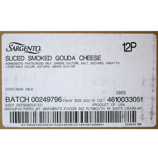5" Smoked Gouda Sliced Interleaved 21 Ounce Size - 9 Per Case.