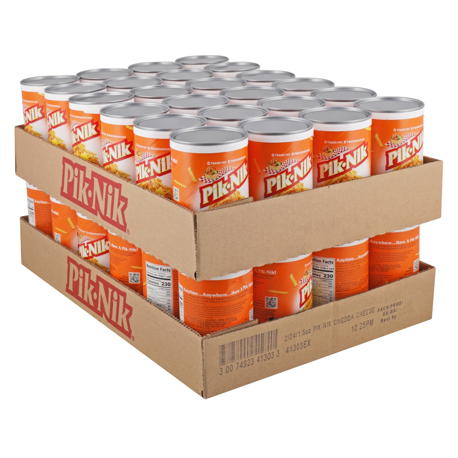 Pik Nik Single Serve Cheddar Cheese Shoestring Potatoes 1.5 Ounce Size - 48 Per Case