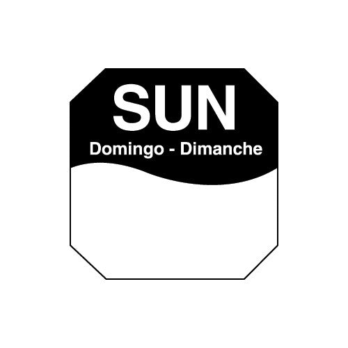 Daymark Movemark-Removeable Adhesive 1 Inch X 1 Inch Octagon Sunday Triling Label 12 - 1000 Cnt