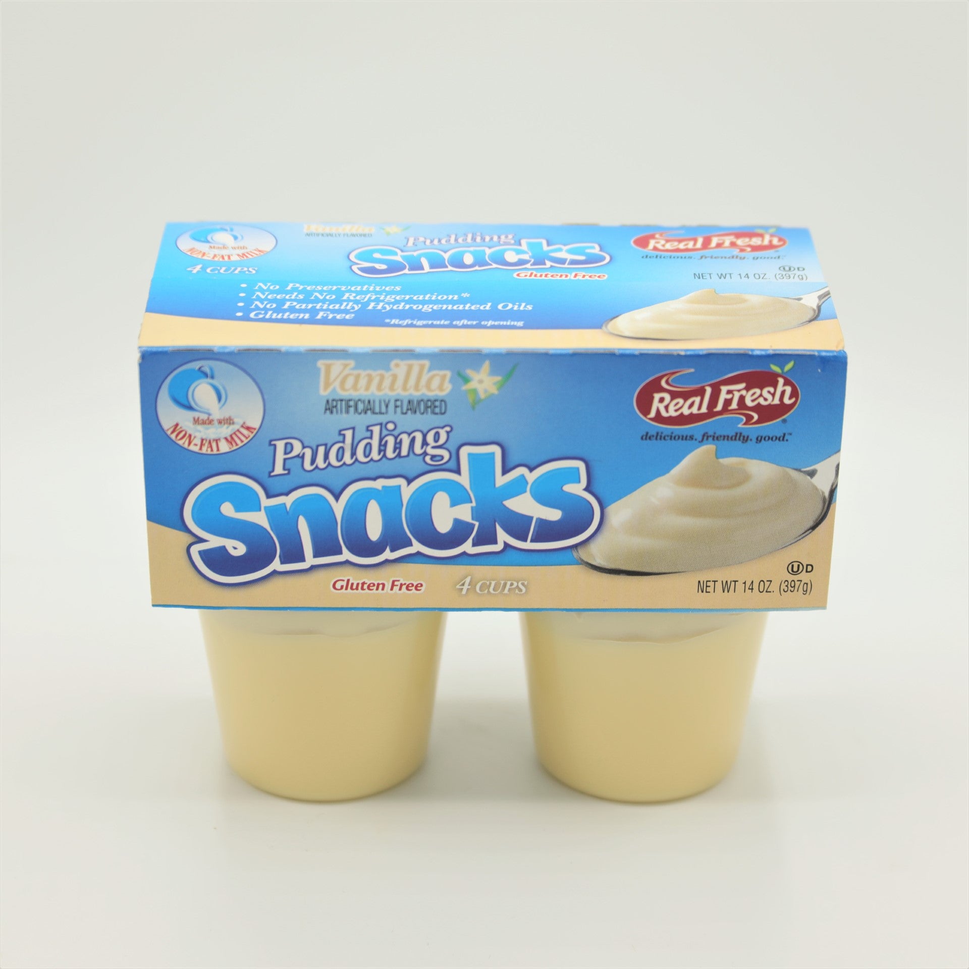 Real Fresh Vanilla Pudding Case 14 Ounce Size - 12 Per Case