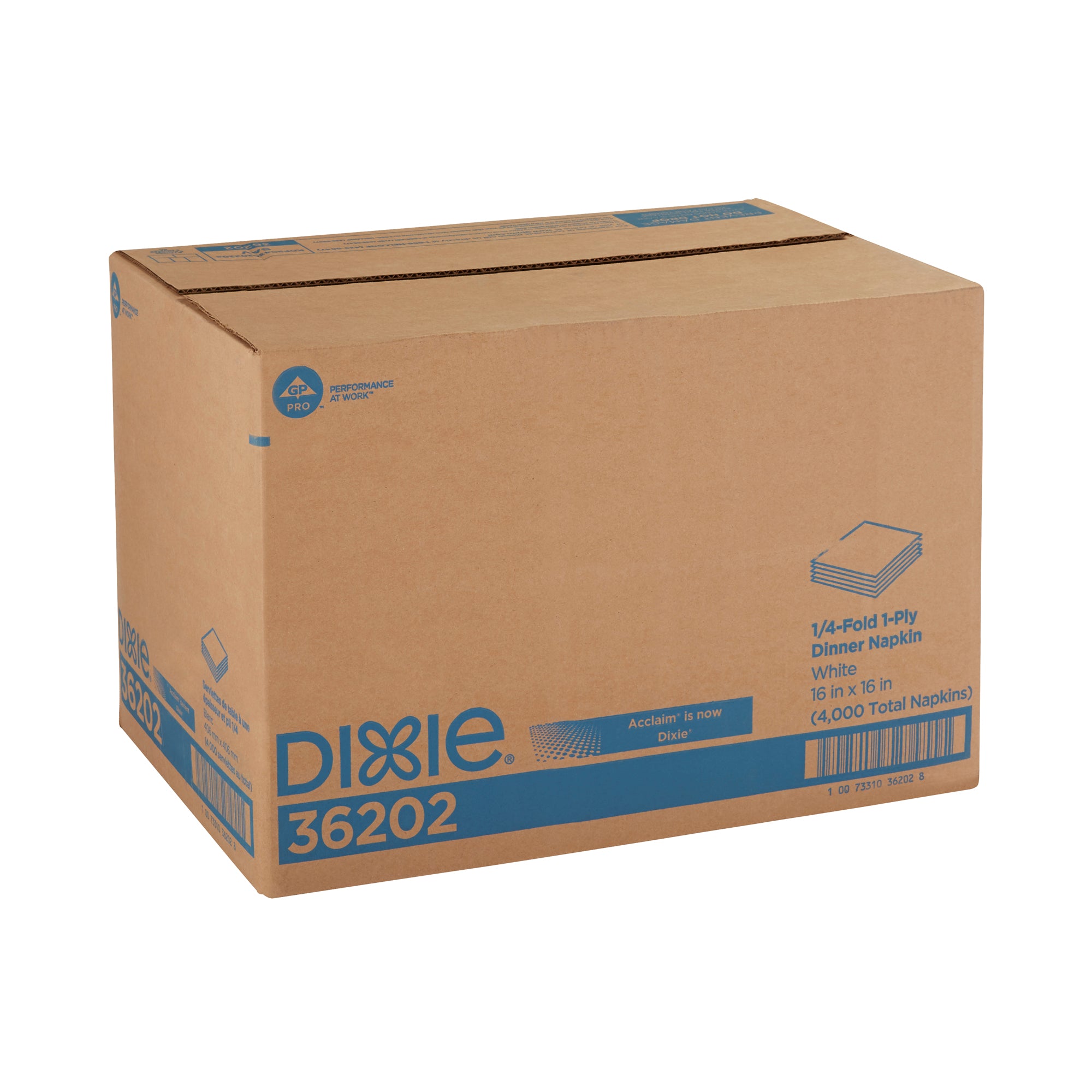Dixie(R) 1/4-Fold 1-Ply Dinner Napkin (Previously Acclaim(R)) By Gp Pro (Georgia-Pacific) 16" X 16"