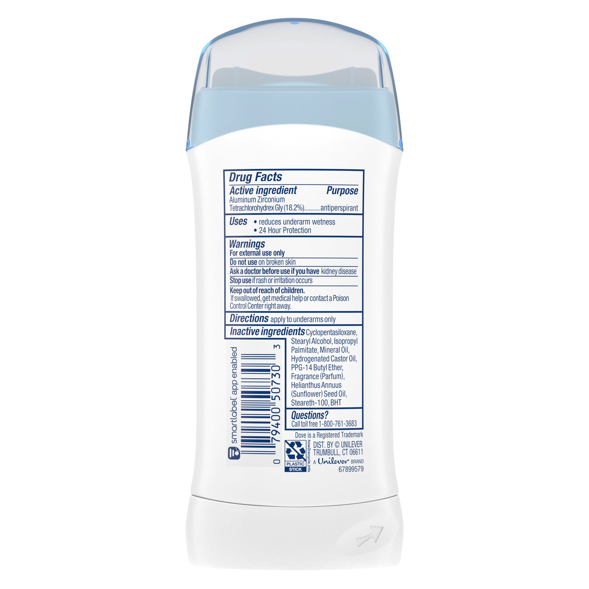 Unilever Retail - Dove Invisible Solid Original Clean 12 2.6 Ounce