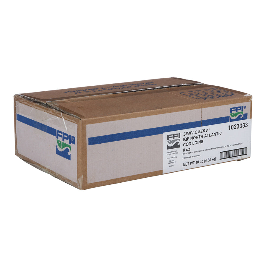 Simple Serv(R) Individual Quick Frozen North Atlantic Codloins Msc 10 Pound Each - 1 Per Case