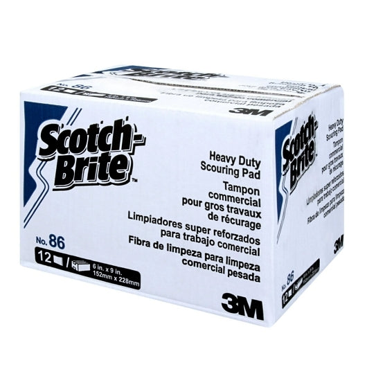 Scotch Brite Heavy Duty Scouring Pad 6 Inch X 9 Inch, 12 Count, 3 Per Case