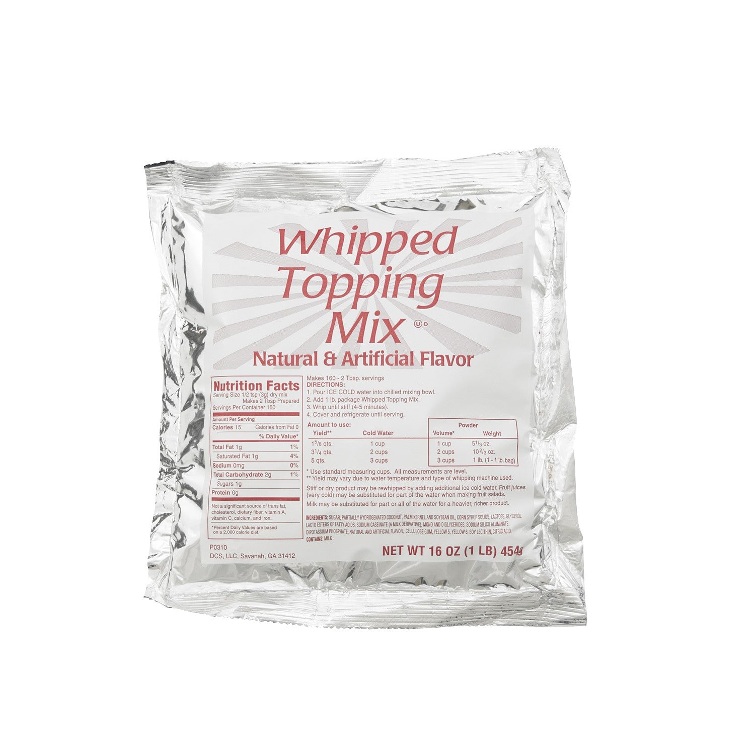 Chefs Companion Whipped Topping Mix 1 Pound Each - 12 Per Case