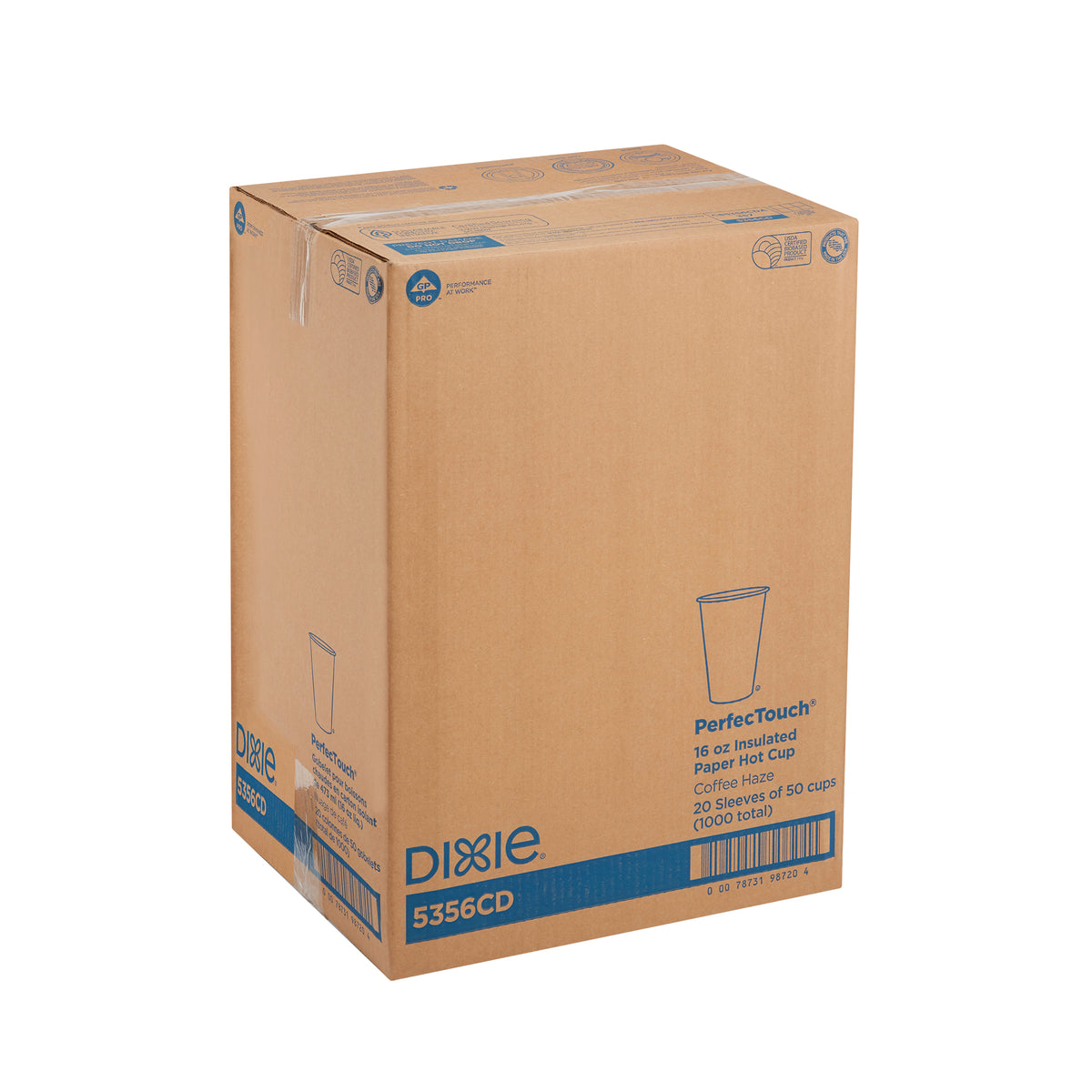 Dixie Products Dixie(r) Perfectouch(r) 12 Ounce Insulated Paperhot Cups By Gp Pro Fit Large Lids Coffee Haze 1000 C