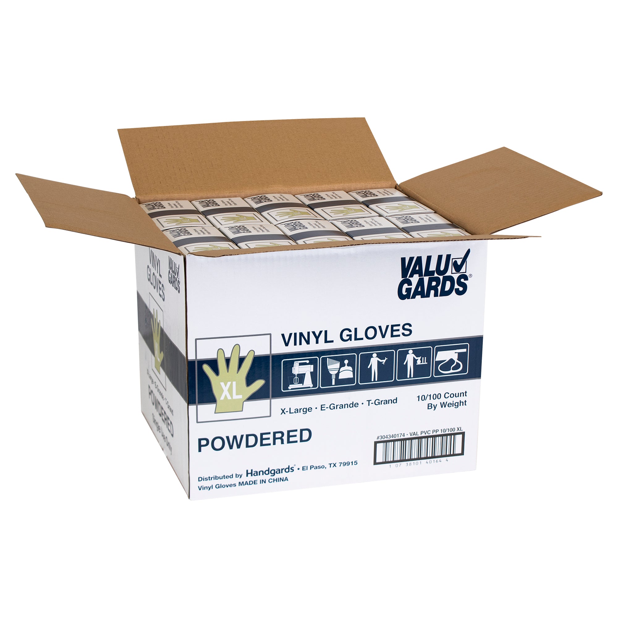 Valugards Hgi Powdered Extra Large Vinyl Glove Ea 100 Each - 1000 Per Case
