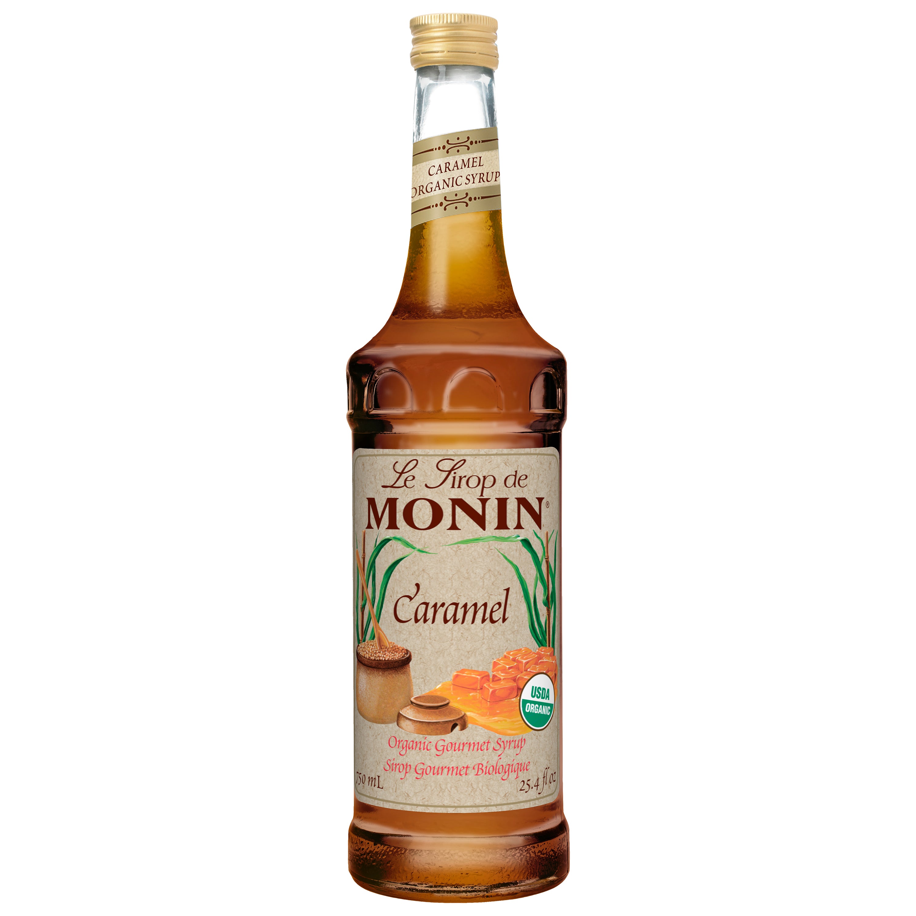 Monin Organic Caramel Pk Ml 750 ML - 6 Per Case