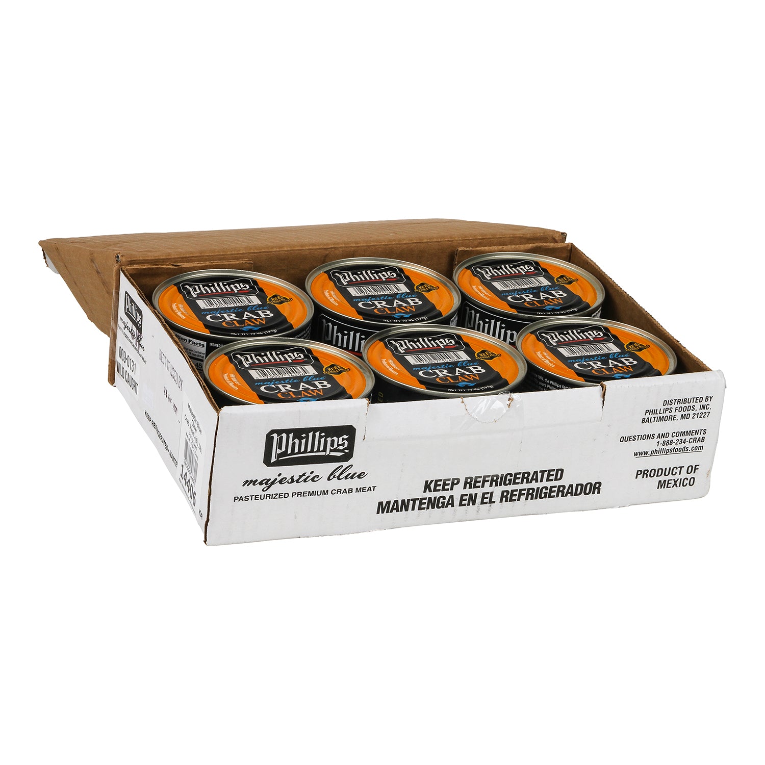 Majestic Blue Claw Crab Meat Cans 1 Pound Each - 6 Per Case