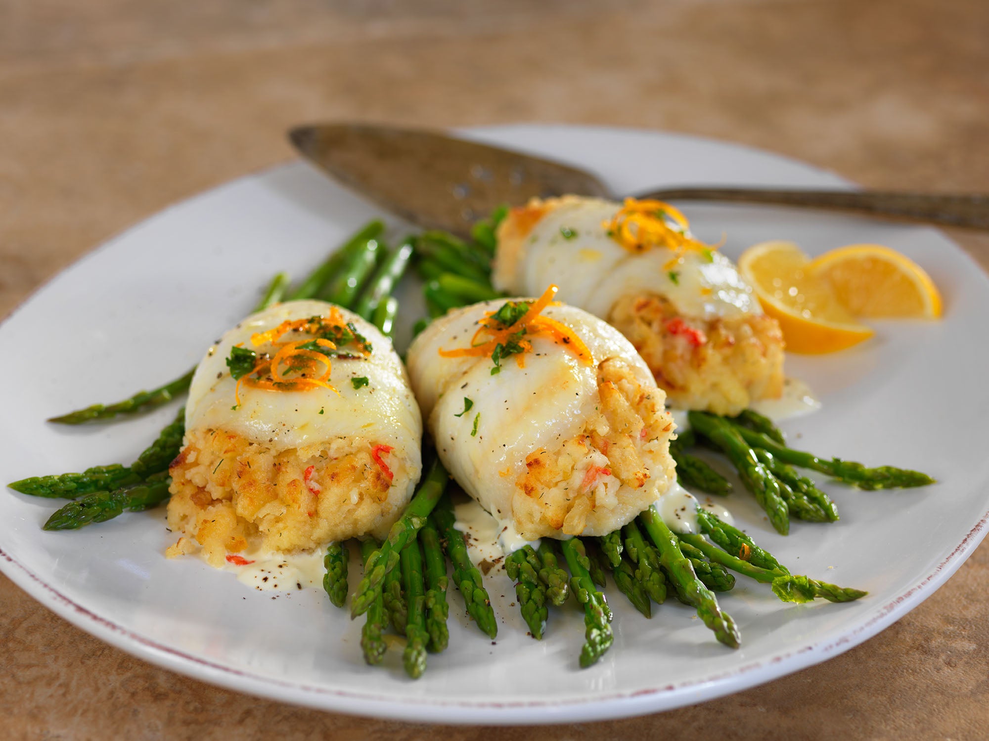 ( Kg) Sole Rolled With Scallops & Crabmeat Stuffing 10 Pound Each - 1 Per Case