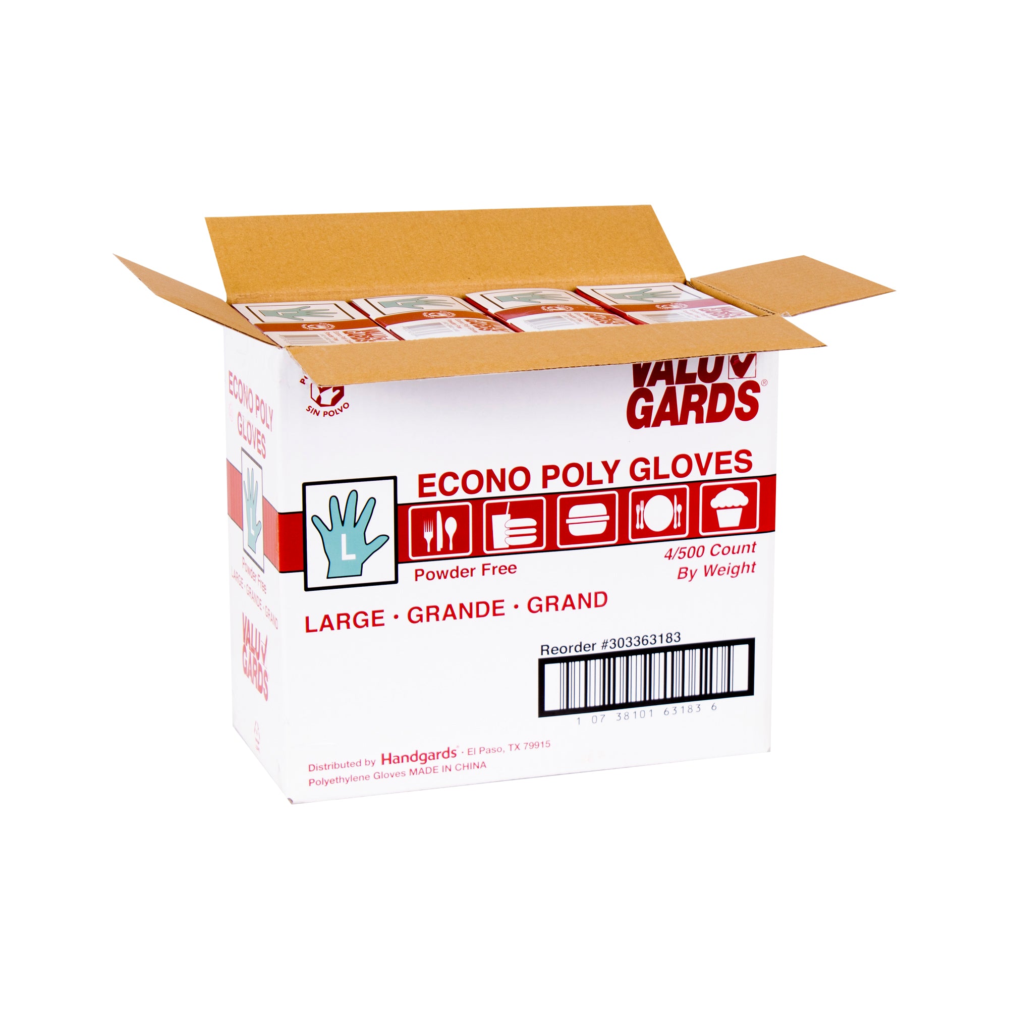 Valugards Poly Large Glove Ea 500 Each - 2000 Per Case