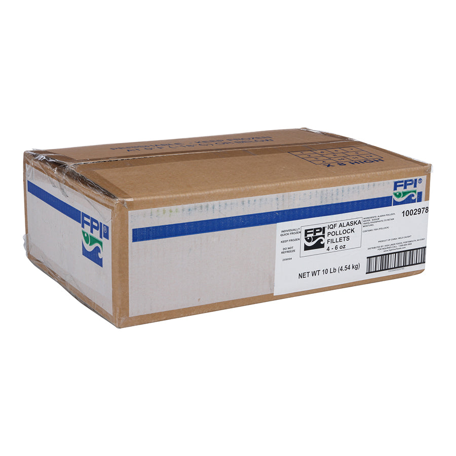 Iqf Pollock Fillets Msc 10 Pound Each - 1 Per Case