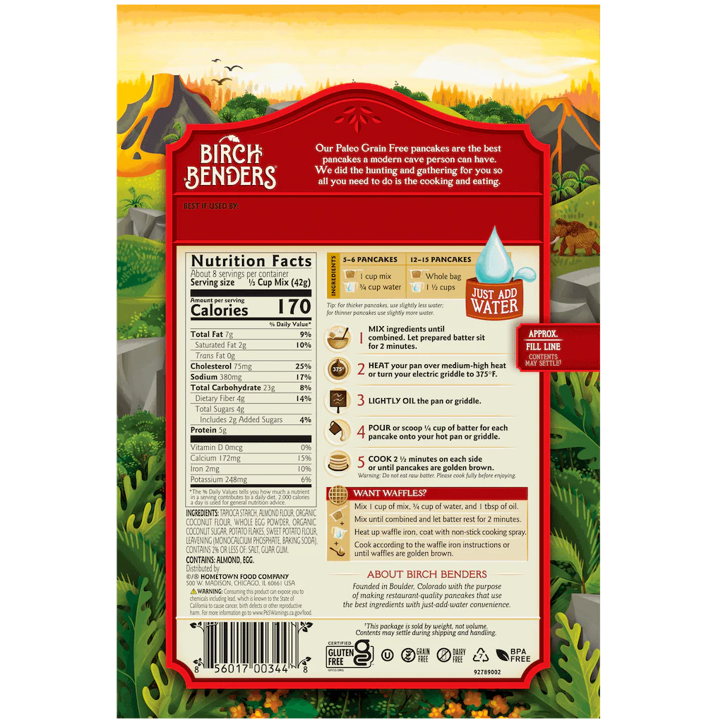 Birch Benders - Pancake and Waffle Mix - Paleo - Case of 6 - 12 Ounce