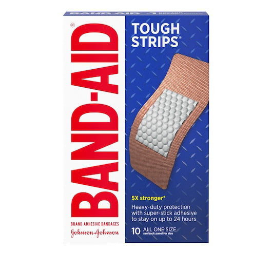 Kenvue Band Aid Tough Strips Extra Large Bandages Box 4 - 6 - 10 Cnt - 10 Count - 24 Per Case