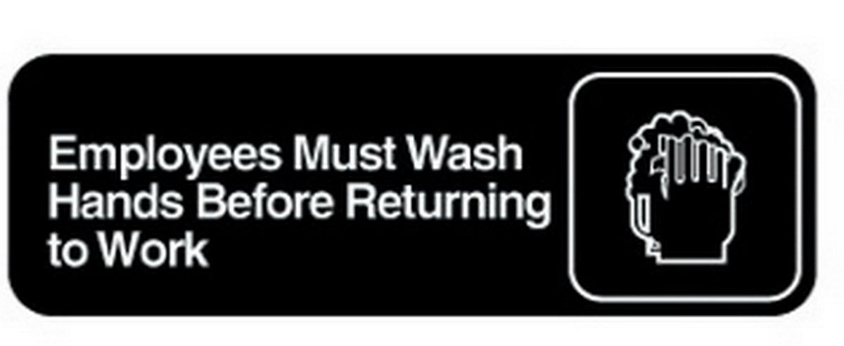Vollrath Company Inc. Traex "employee Must Wash Hands" Sign 1 - 1 Each - 1 Per Case