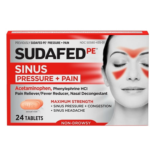 Kenvue Sudafed Non-drowsy Pe Sinus Pressure & Pain Caplets 12 - 6 - 24 Cnt - 24 Count - 72 Per Case
