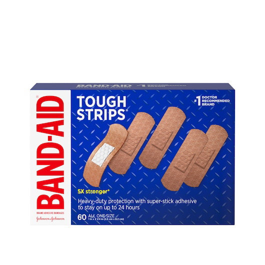 Kenvue Band Aid Tough Strips Bandages Box 4 - 3 - 60 Cnt - 60 Count - 12 Per Case