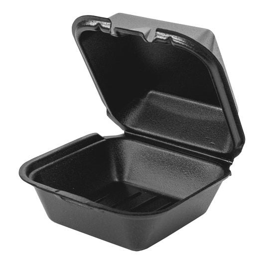 Genpak Container Black Foam 6 Inch Sandwich Snap-it 4 - 125 - 125 Each - 500 Per Case