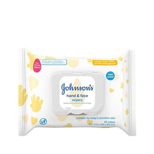 Kenvue Johnson's Baby Hand and Face Wipes 4 - 25 Cnt - 25 Count - 4 Per Case