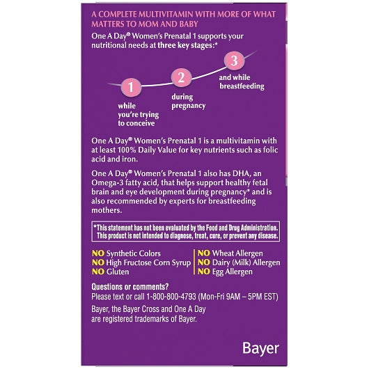 Bayer Oad Prenatal 1 Softgel 30 Count 2 Dozen