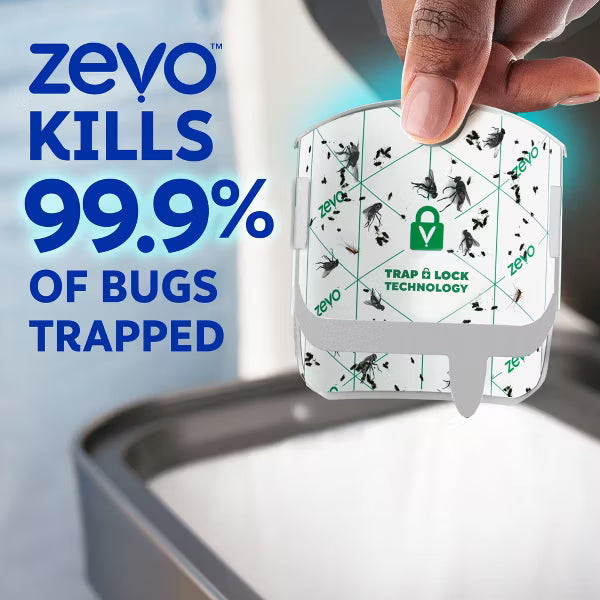 Zevo Compact Flying Insect Trap - 1 Plug In Device & 1 Refill Cartridge, 1 Count, 4 Per Case