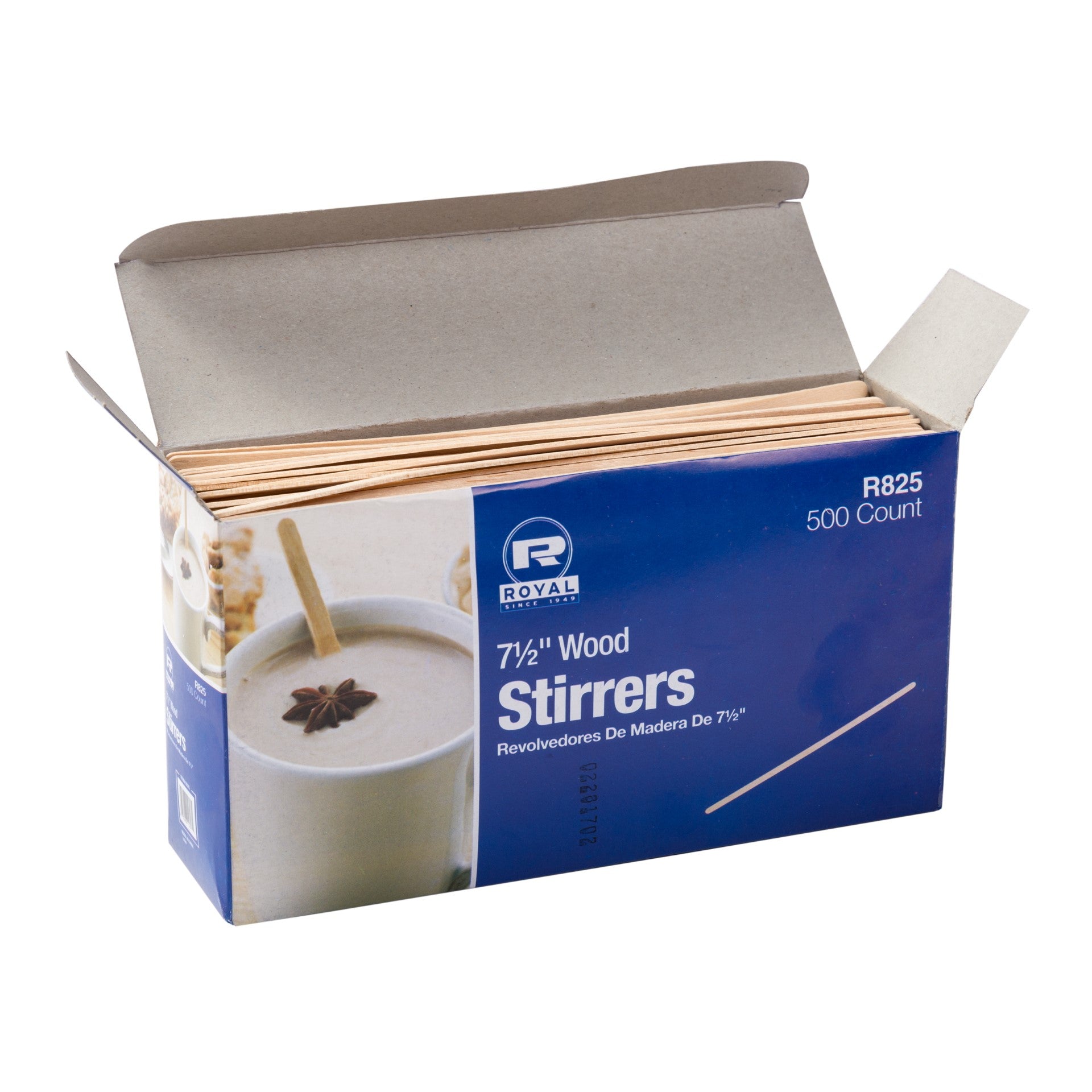 7 1/2" Wood Coffee Stirrers 10 Paclks Of 500 Per Case