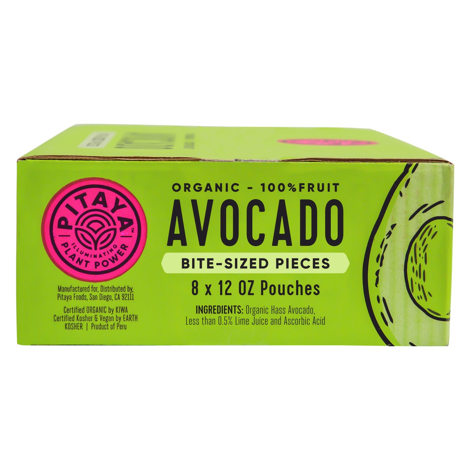 Pitaya Plus Organic Avocado Pieces 12 Ounce Size - 8 Per Case