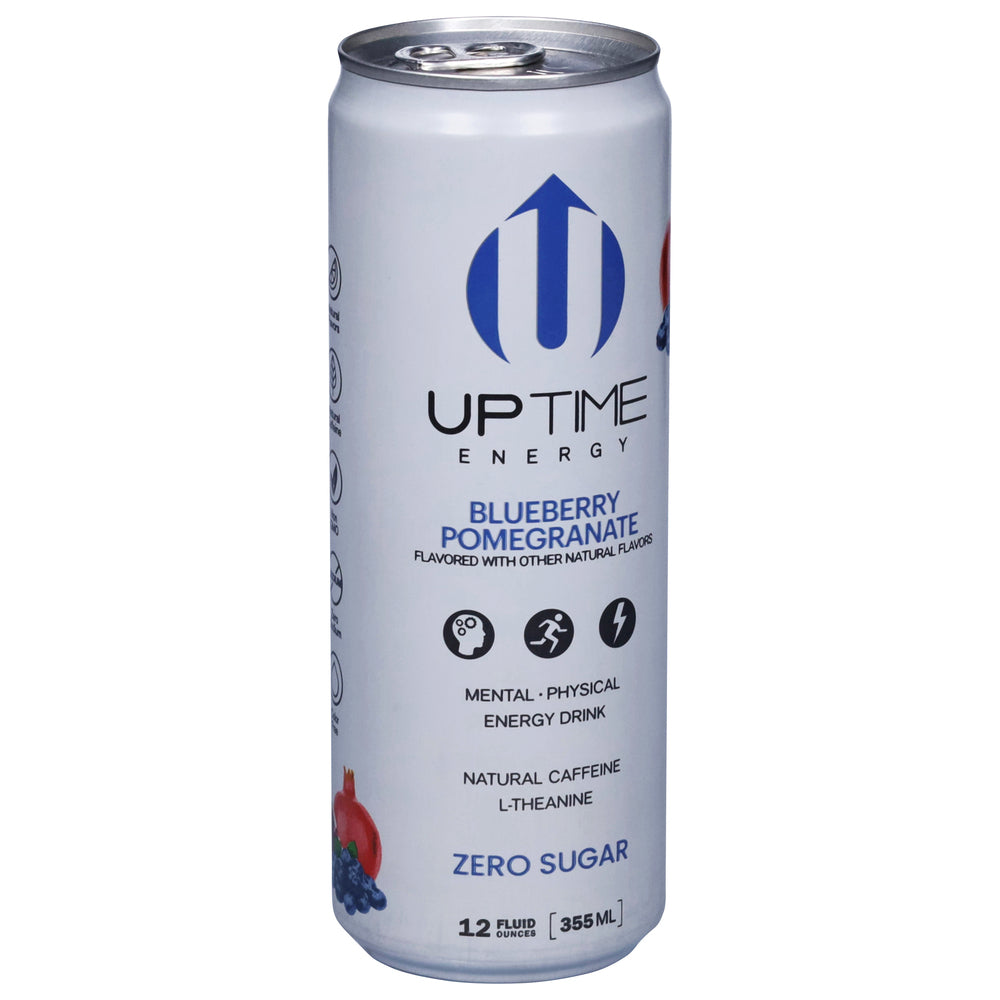 Uptime Energy - Energy Drink Blueberry Pomegranate - Sugar Free - Case of 12-12 Fluid Ounce
