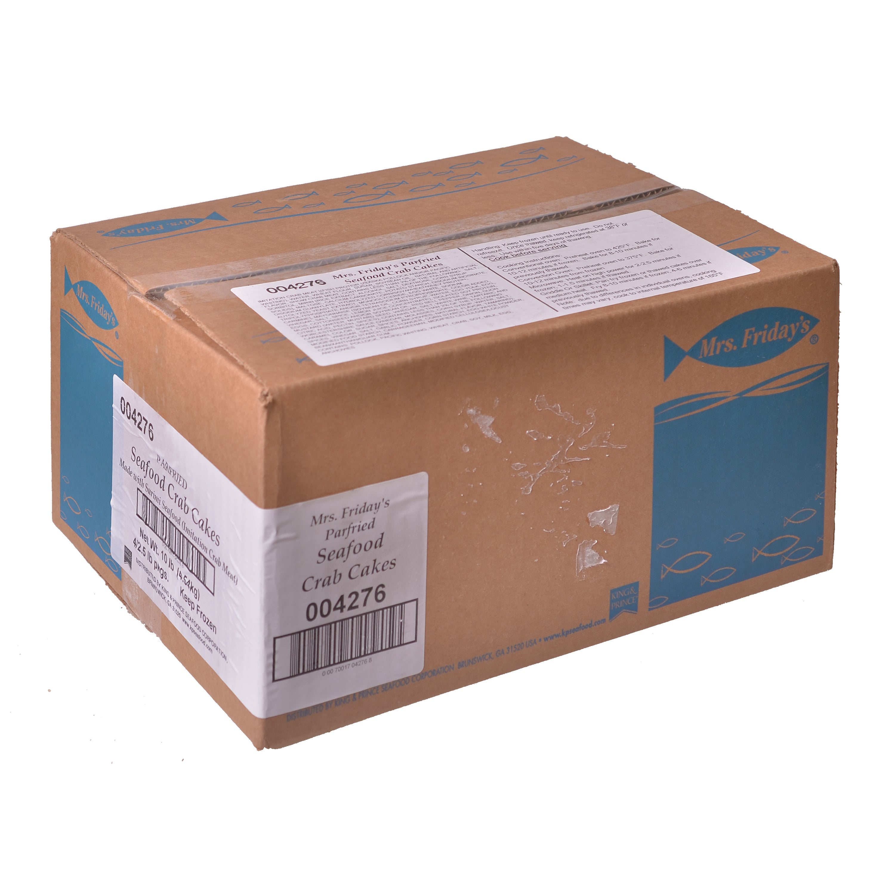 Mrs Friday's Oven Ready Seafood Crabcakes Unbreaded 2.5 Pound Packs - 4 Per Case
