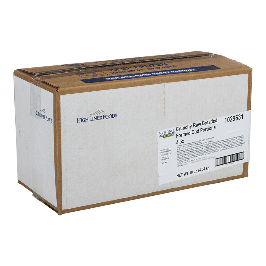 ( Kg) Crunchy Raw Breaded Formed Cod Portions 10 Pound Each - 1 Per Case