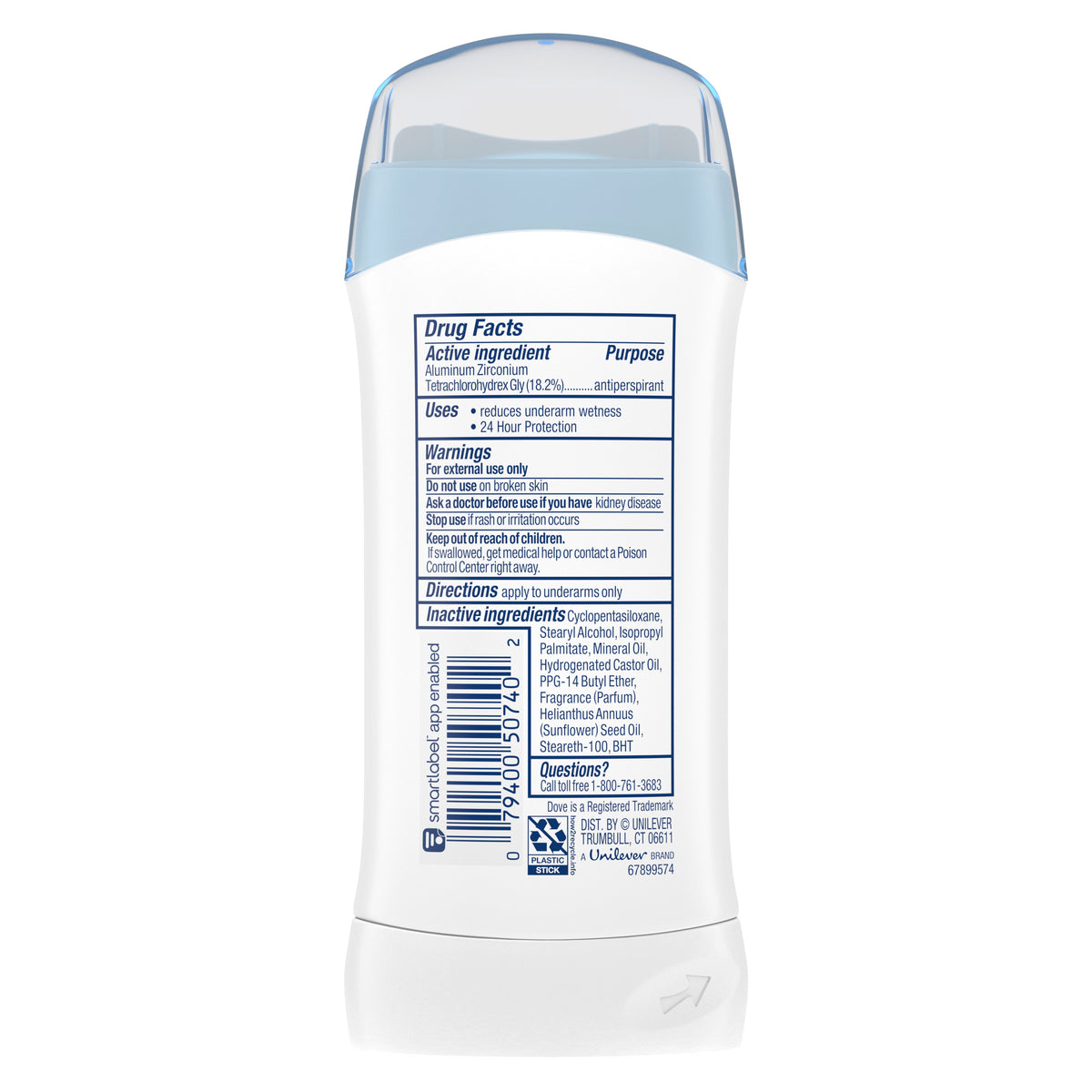 Unilever Retail - Dove Invisible Solid Sensitive Skin 12 2.6 Ounce