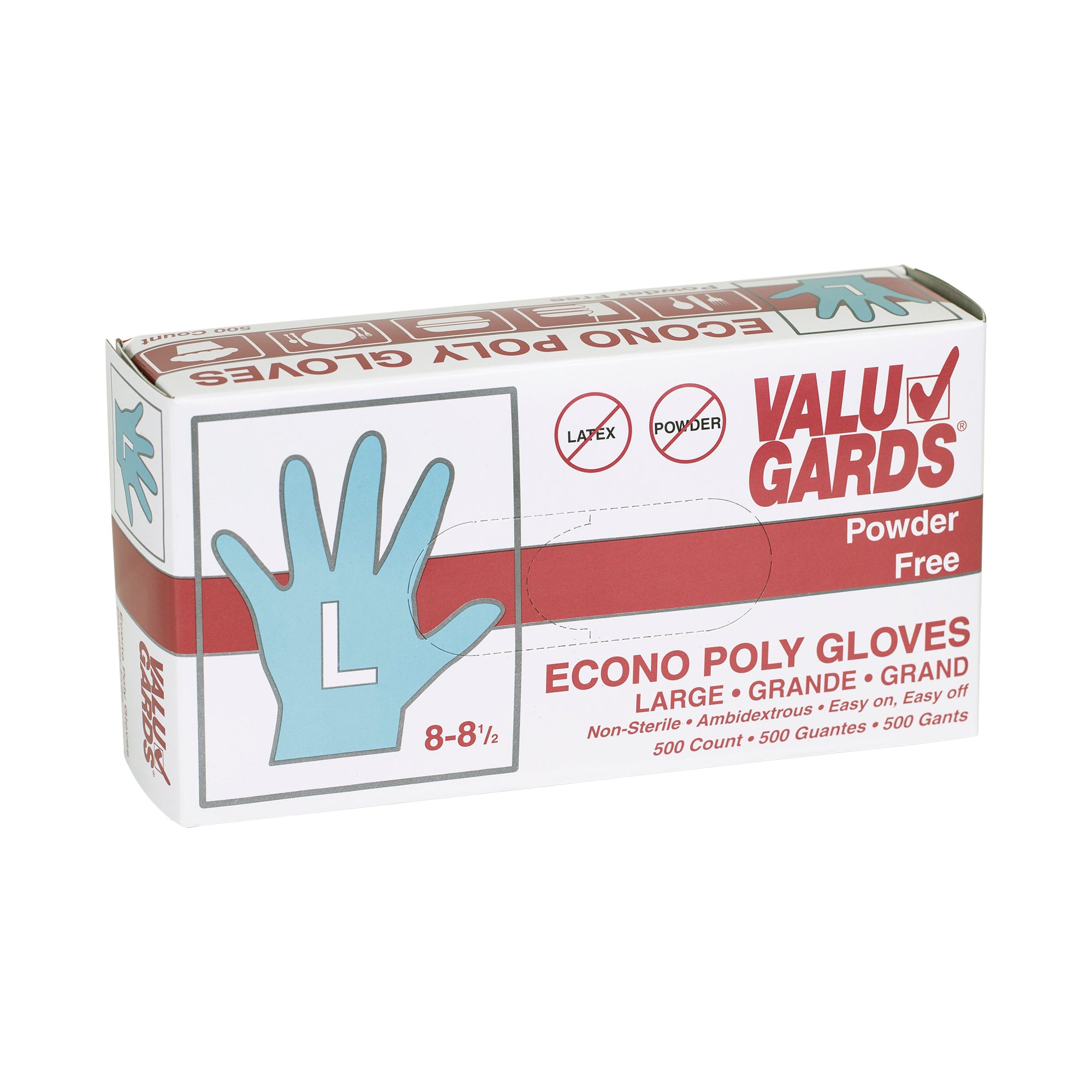 Valugards Poly Large Glove Ea 500 Each - 2000 Per Case