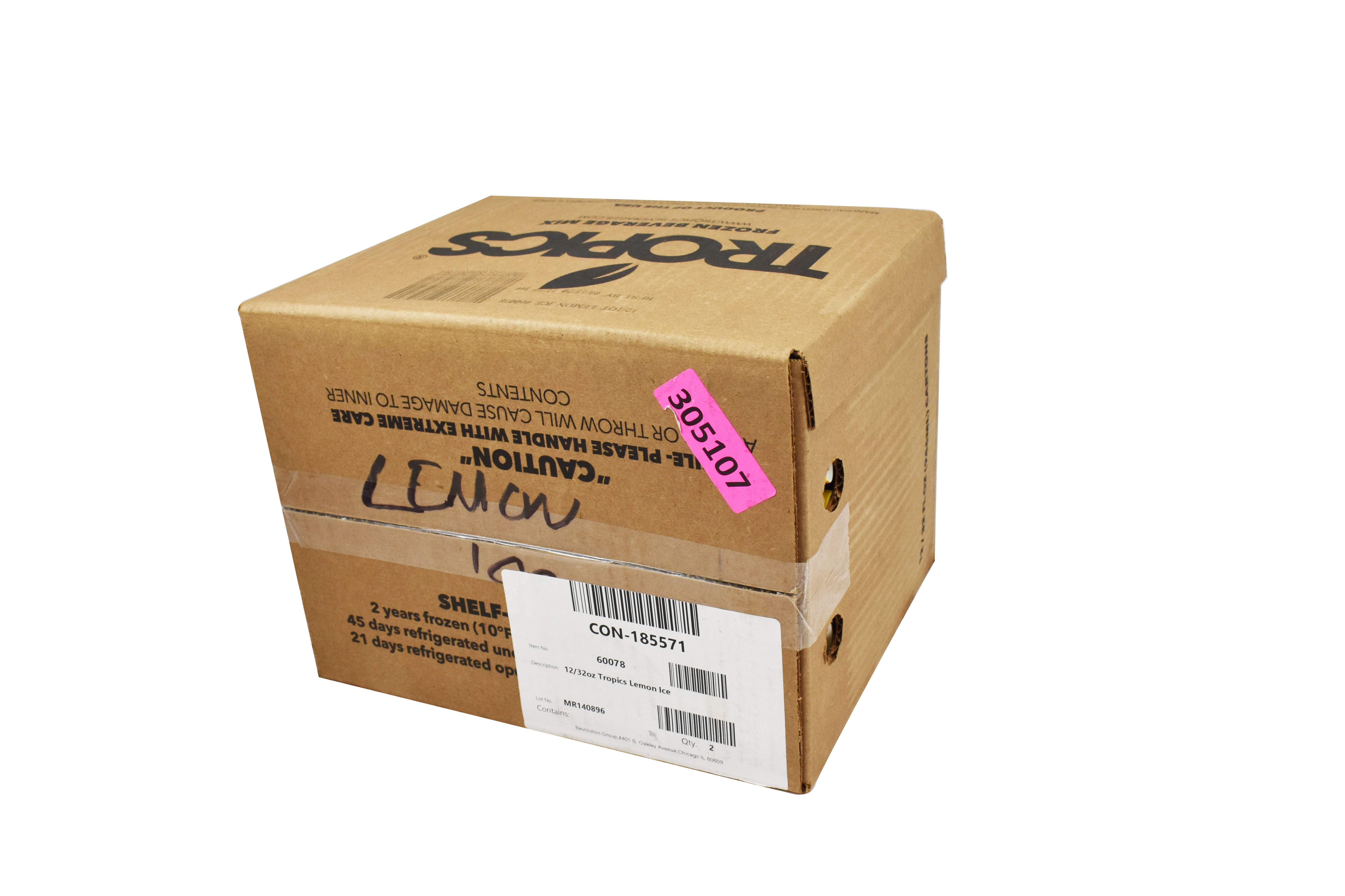 Tropics Lemon Ice Drink Mix 32 Fluid Ounce - 12 Per Case
