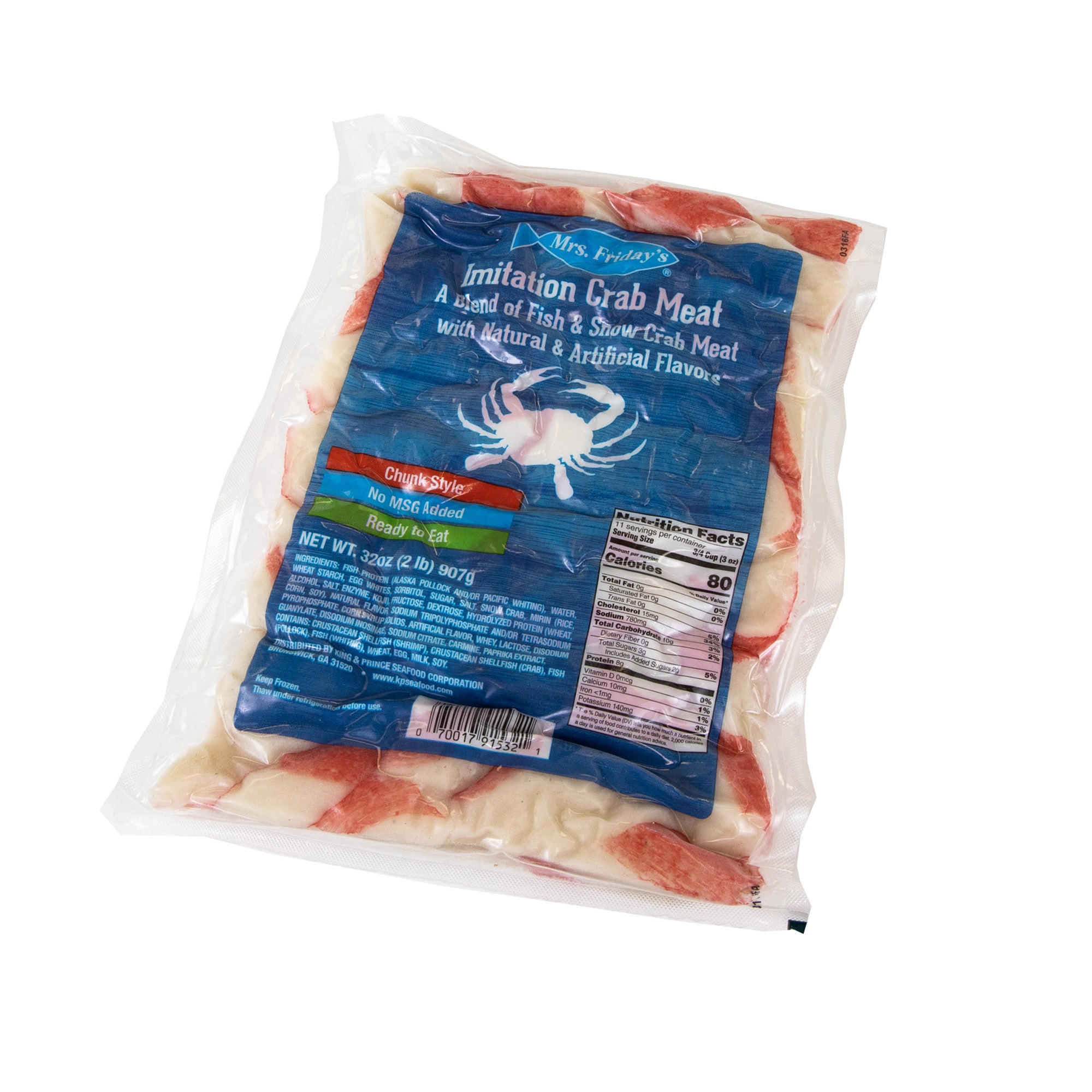 Mrs Friday's Seafood Chunks 2 Pound Each - 12 Per Case