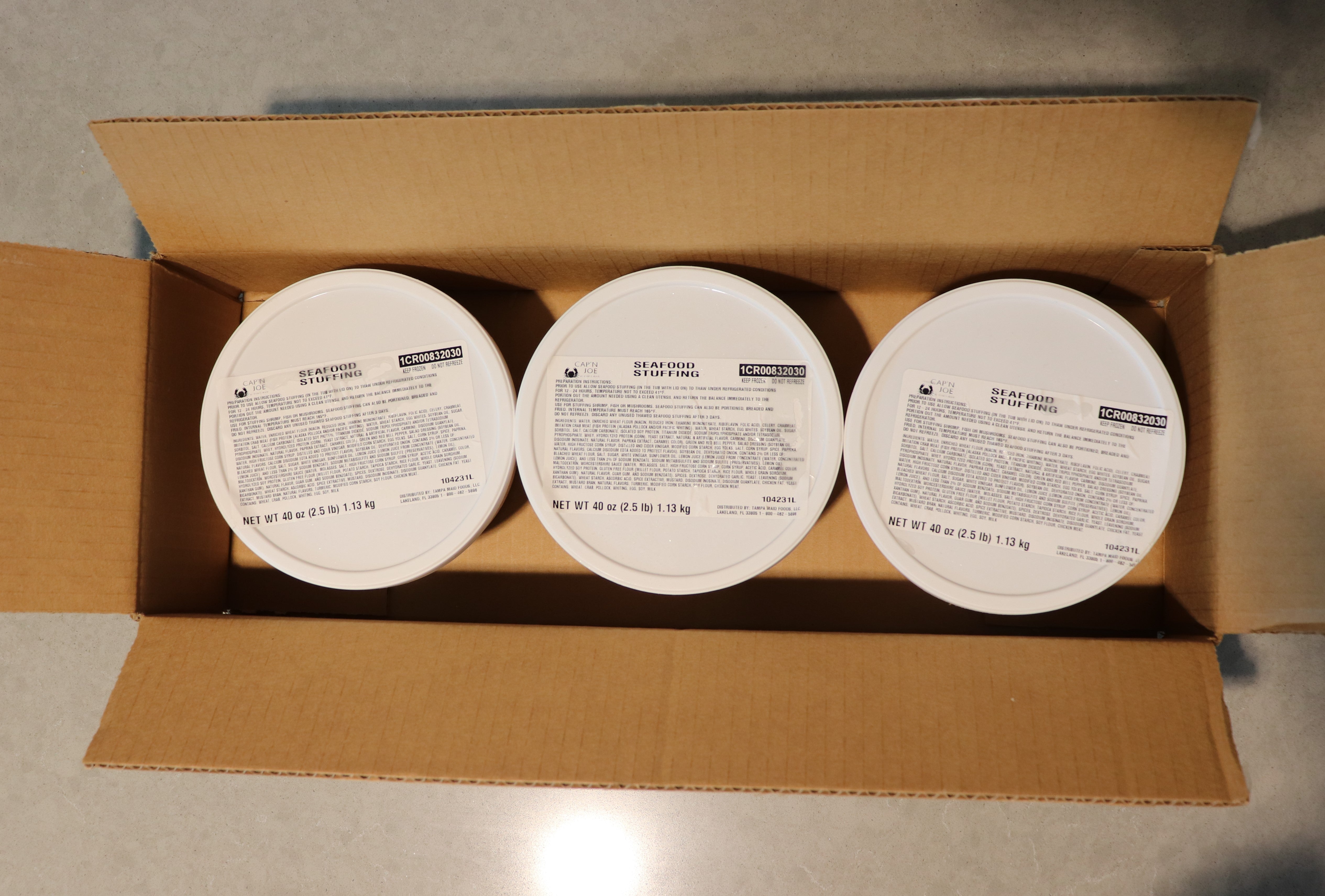 Seafood Stuffing In Tubs 2.5 Pound Each - 3 Per Case