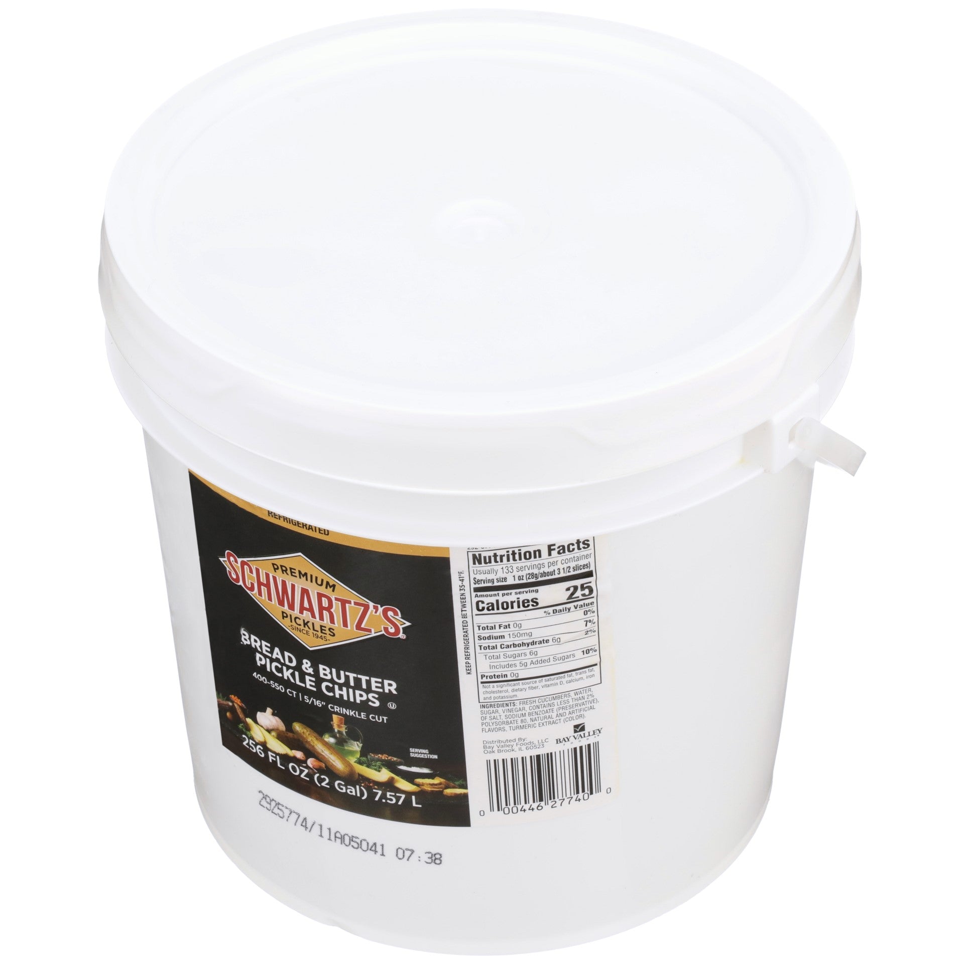 Schwartz's Pickle Chips Bread & Butter Crinkle Cut 5/16 1-2 Gallon Kosher 1-2 Gallon