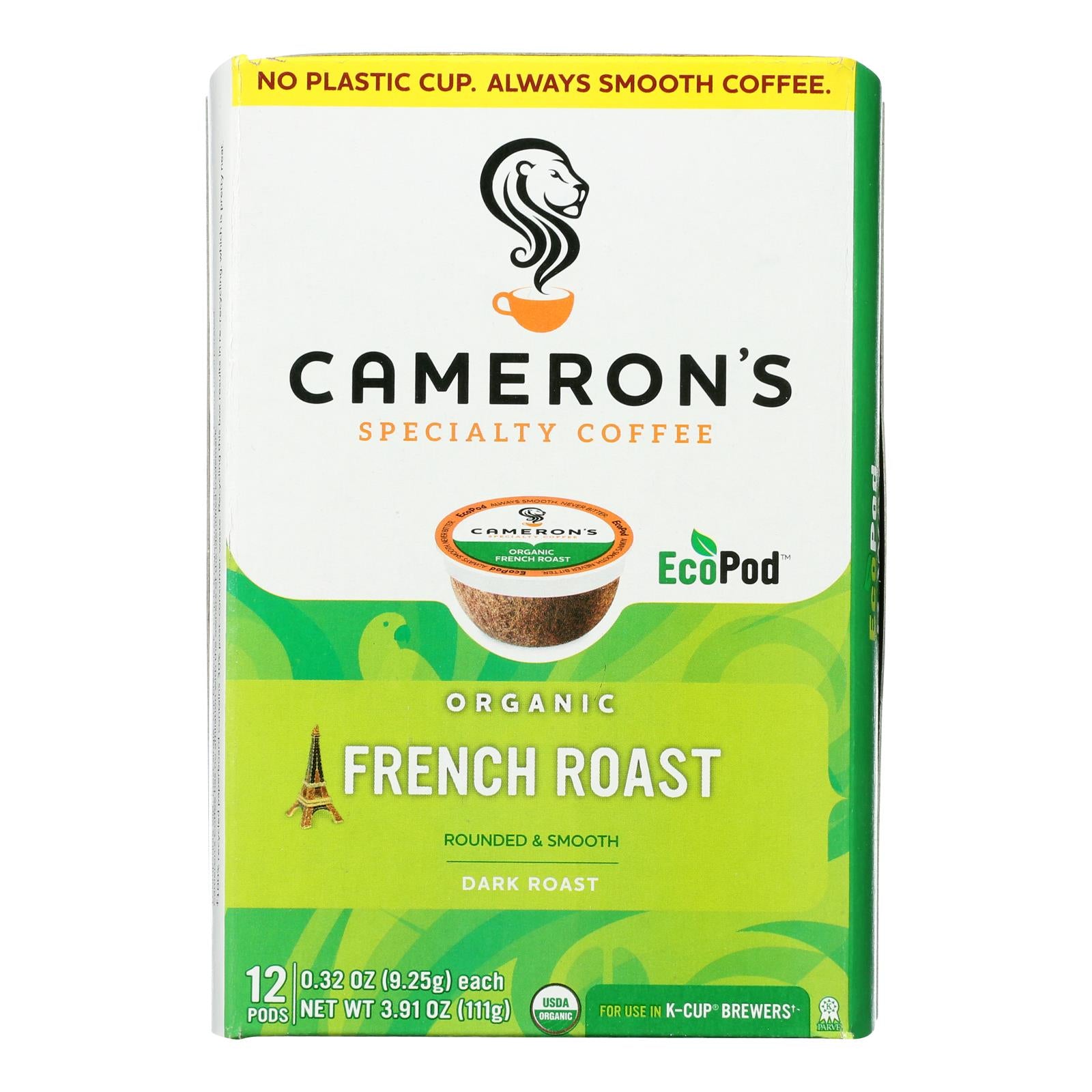 CameronメS Specialty Coffee, Organic French Roast - Case of 6 - 12 Count
